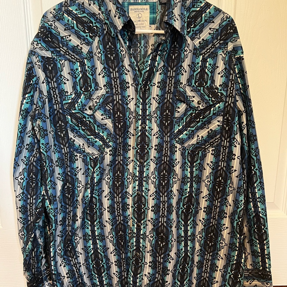 Aztec Patterned Button-Up Shirt - image 1